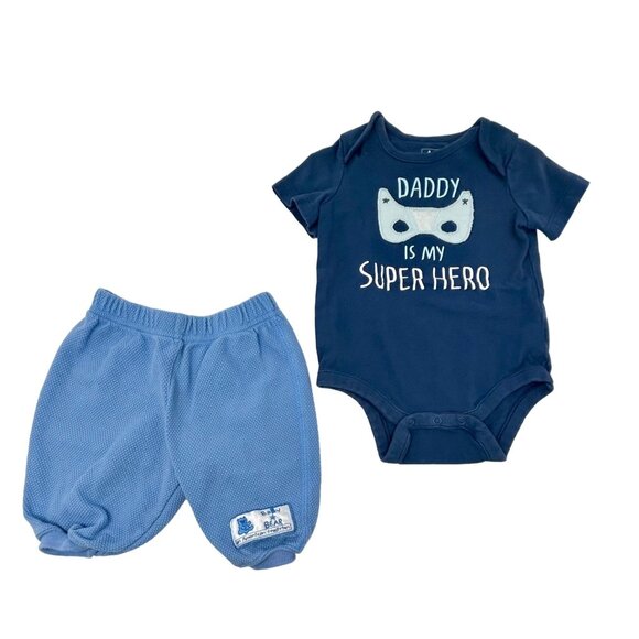 Baby Boy's Outfits - 2 Pants, 1 Body Suit, 1‎ Shirt -  Size 3-6 Months - Picture 2 of 6